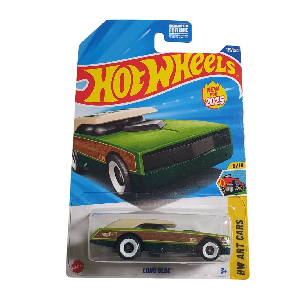 Hot Wheels Long Bloc HW Art Cars Green Brown White New 2025 Release 135/250 Gift